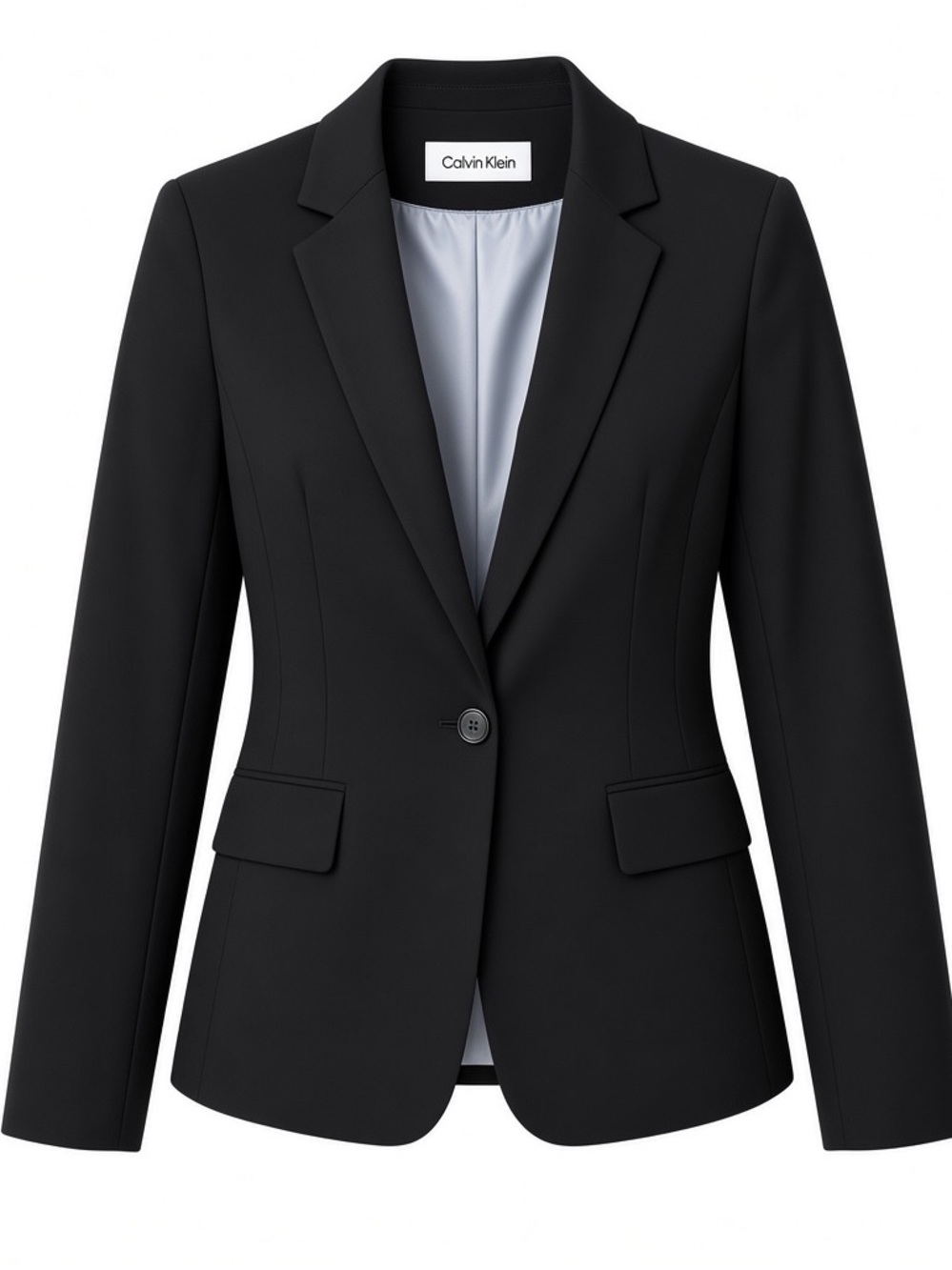 Calvin Klein Black Single-Button Tailored Blazer NWT 14